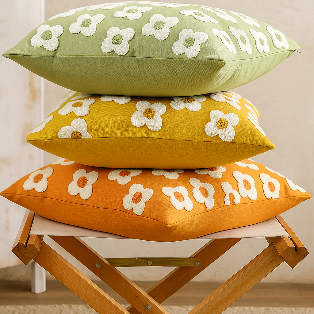 Mera | Bloemige Kussenhoes – 45x45 cm – Elegant & Wasbaar