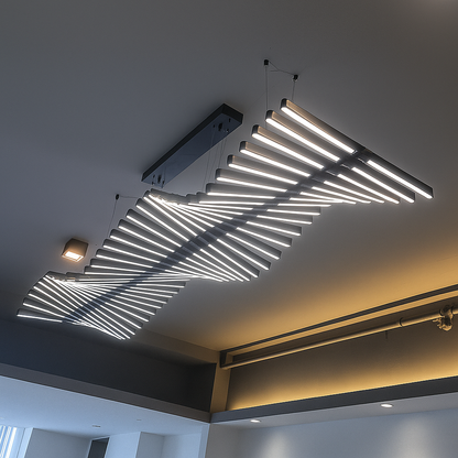 Waves Chandelier | Draaibare Design Hanglamp – 2700K-6500K – Verstelbaar & Stijlvol