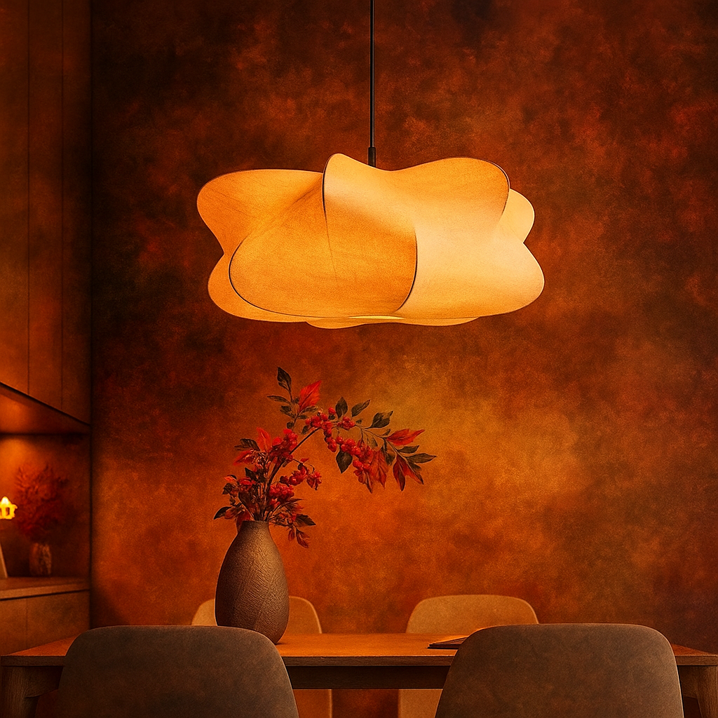 Sabiya | Japońska lampa wisząca z jedwabiu – Wabi Sabi Design