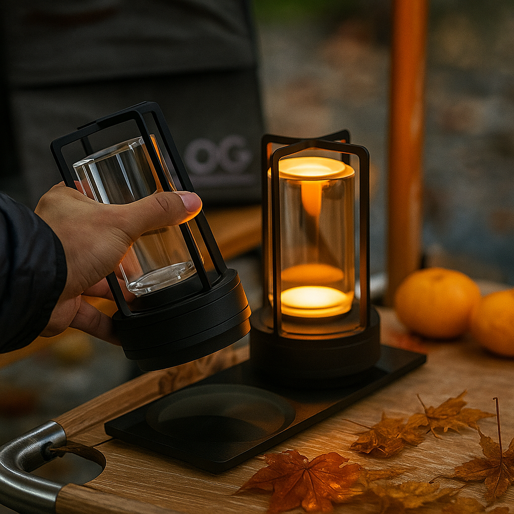 LumenAura | Lanterna LED Ricaricabile Wireless – Il Regalo Perfetto per Momenti Caldi