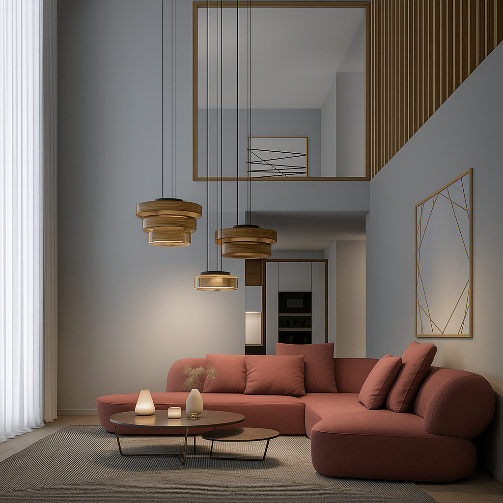 CraftNova - Lampada a sospensione in vetro in stile Bauhaus