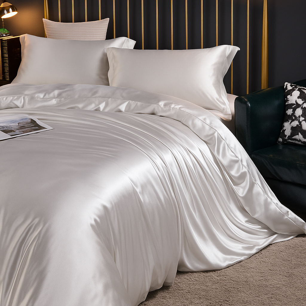 SilkLuxe™ | Set di Biancheria da Letto in Raso per un Comfort di Sonno Estremo