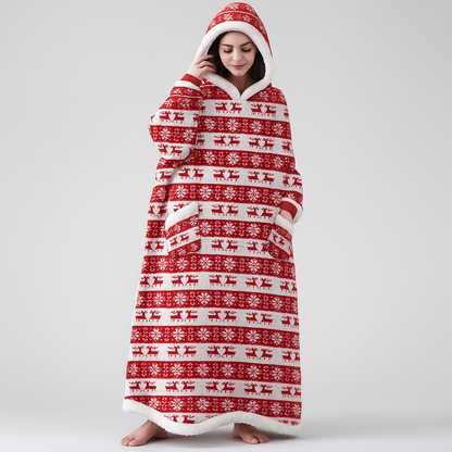 SleeveSnug | Oversize Bluza z Kapturem i Kocem – Twój Zimowy Ulubieniec na Ciepłe Dni w Domu