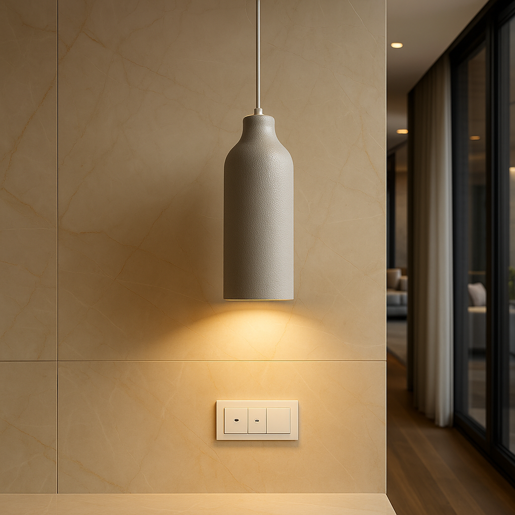 TERRALUNA Lampa wisząca – Minimalistyczny design z cementu z ciepłym oświetleniem LED