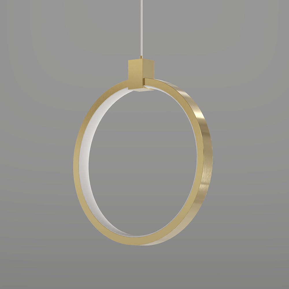 Lampada a sospensione SOLVARÉ | Doppio Anello in Ottone color Oro | Illuminazione LED