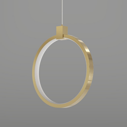 Lampada a sospensione SOLVARÉ | Doppio Anello in Ottone color Oro | Illuminazione LED