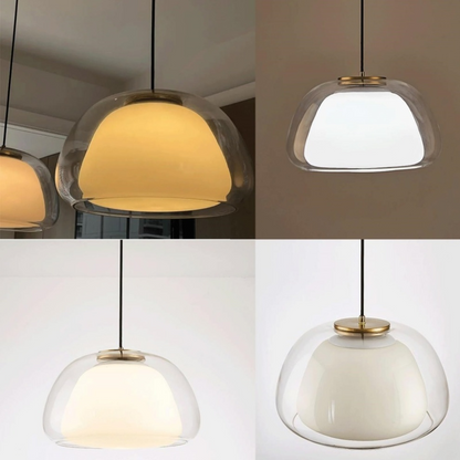 LUNARIA Hanglamp – Witte Glazen Bol met Diffuser – Elegant Design & E27 Fitting