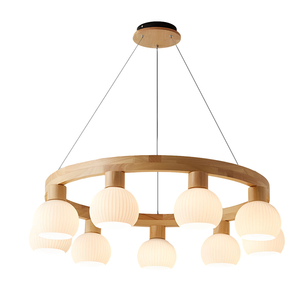 Glisaro | Lampadario in Legno Scandinavo con Funzione Dimmer a 3 Livelli