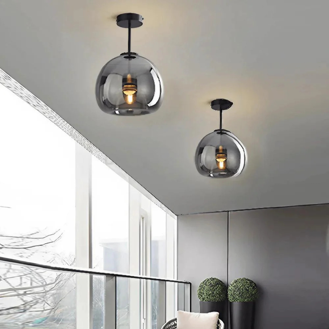 Elegante Glazen Plafondlamp met Luxe Afwerking - Ø25 cm