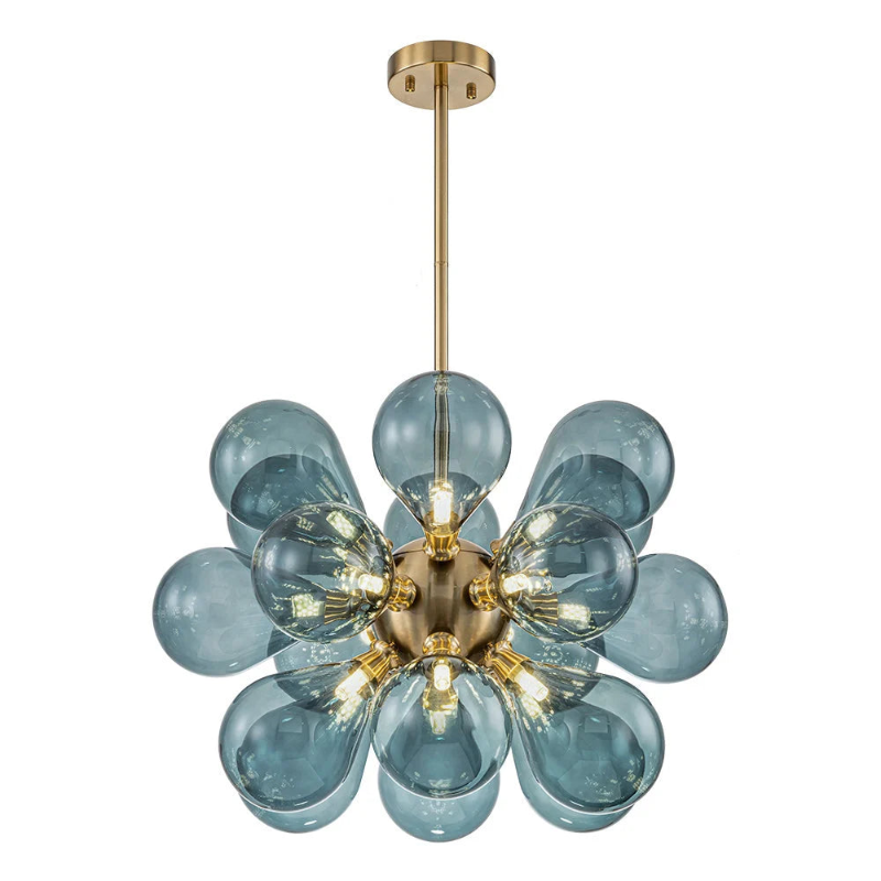 BullesAzur - Elegante Candelabro in Vetro Blu
