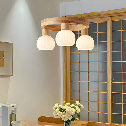 Glisaro | Lampadario in Legno Scandinavo con Funzione Dimmer a 3 Livelli