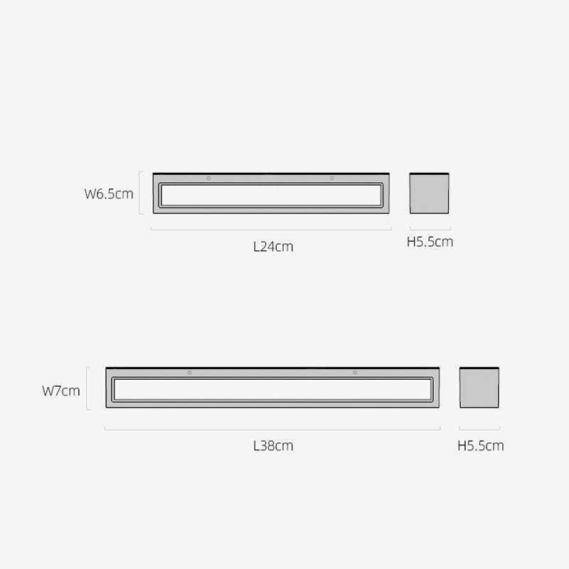 LUMINOR | Minimalistische Buiten Wandlamp – Betonlook – LED Up & Down Light – 24/38 cm