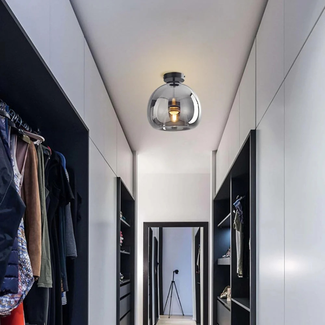 Elegante Glazen Plafondlamp met Luxe Afwerking - Ø25 cm