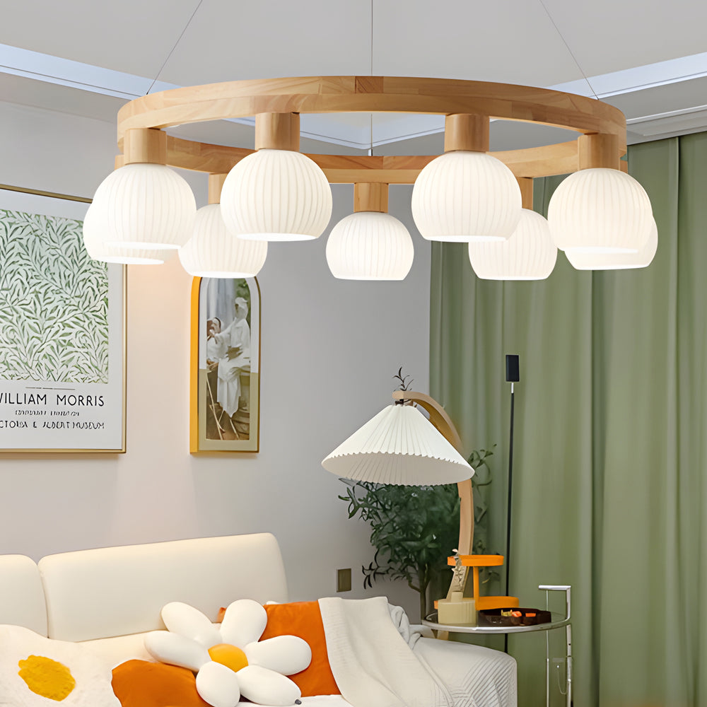 Glisaro | Lampadario in Legno Scandinavo con Funzione Dimmer a 3 Livelli