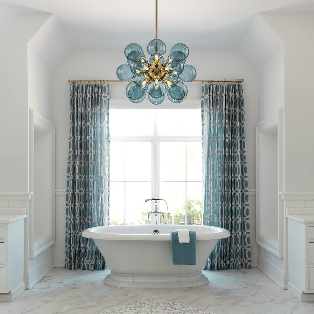 BullesAzur - Elegante Candelabro in Vetro Blu