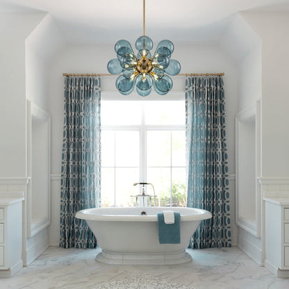 BullesAzur - Elegante Candelabro in Vetro Blu