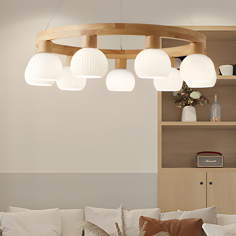 Glisaro | Lampadario in Legno Scandinavo con Funzione Dimmer a 3 Livelli