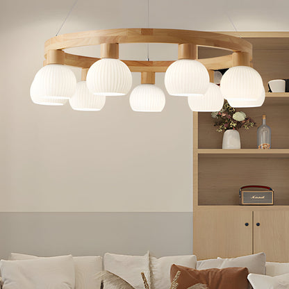 Glisaro | Lampadario in Legno Scandinavo con Funzione Dimmer a 3 Livelli