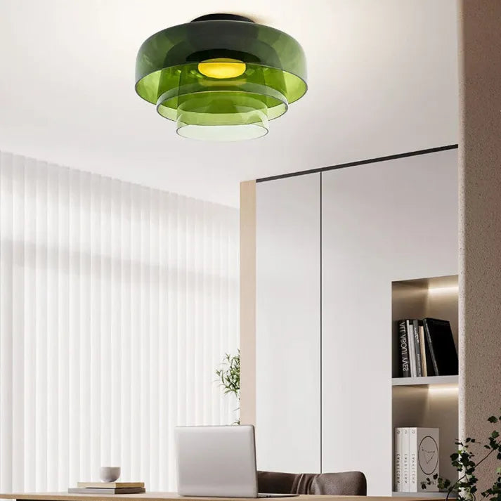 GlassLuxe Nowoczesna Lampa Sufitowa | Szklana Lampa Sufitowa z Ciepłym LED do Salonu lub Sypialni