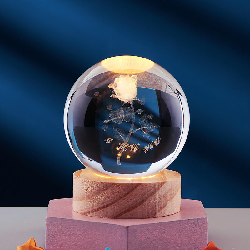 3D Lampada Notturna in Cristallo