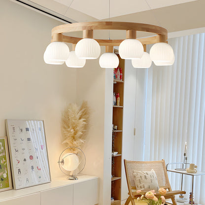Glisaro | Lampadario in Legno Scandinavo con Funzione Dimmer a 3 Livelli