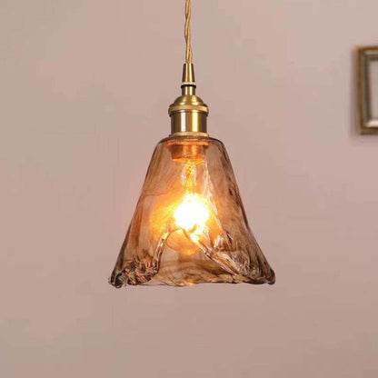 Vintagea Retro Hanglamp – Goud Metalen Design met Glazen Kap – Verstelbaar & E27 Fitting