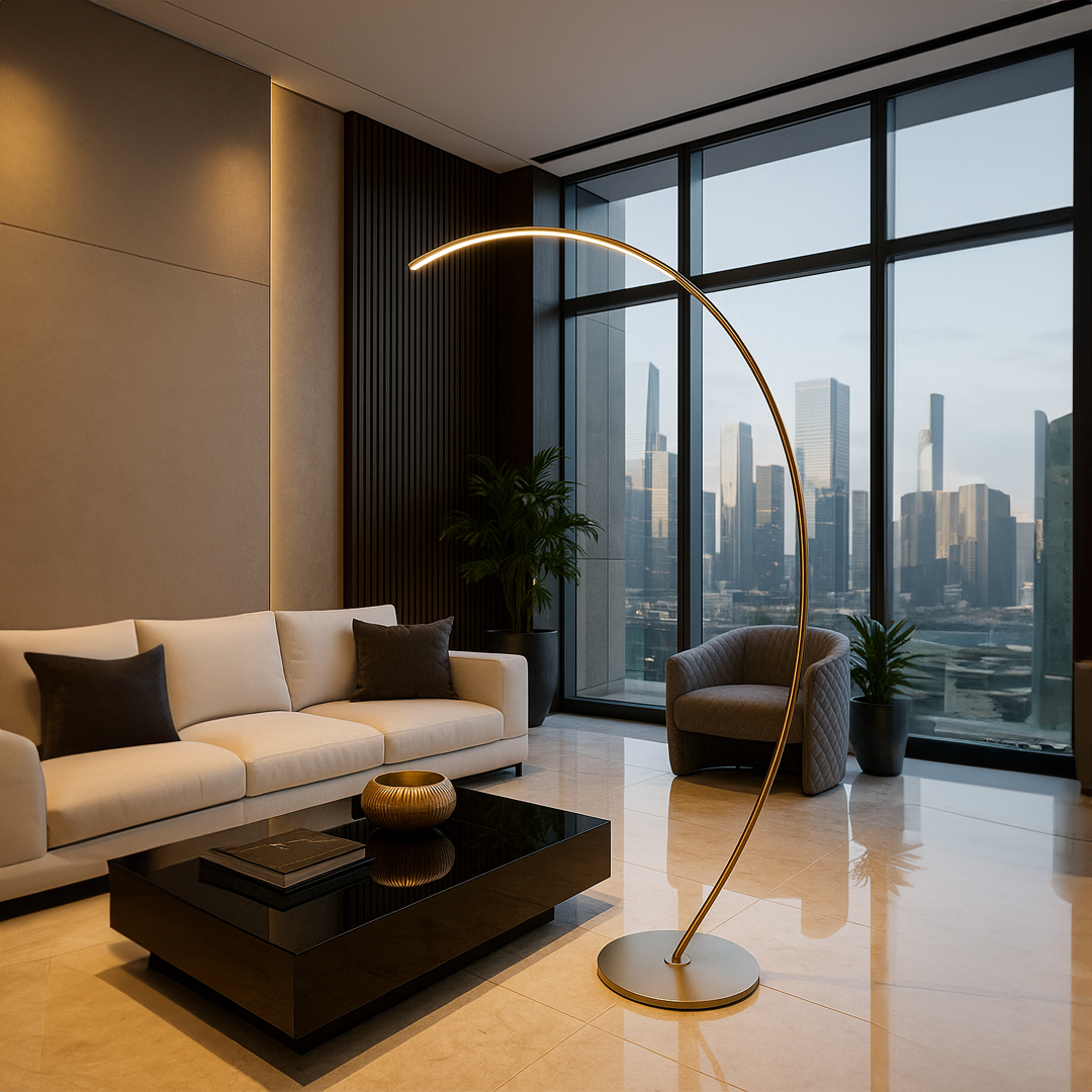 Lampada da terra design dimmerabile LUMORA con luce LED calda (2700K)