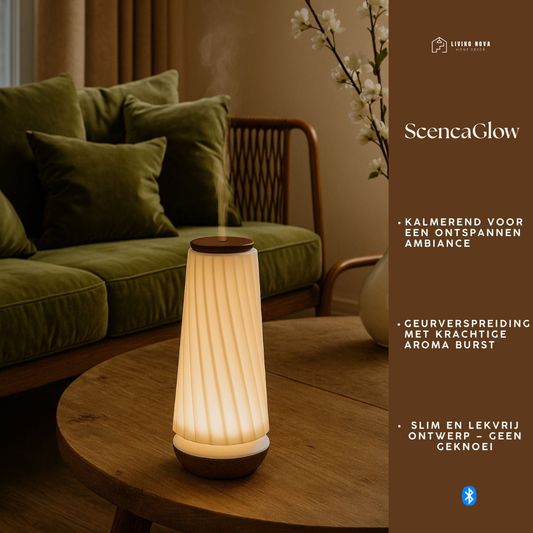 ScencaGlow | Minimalistische Aroma Diffuser met Bluetooth & Koudverneveling