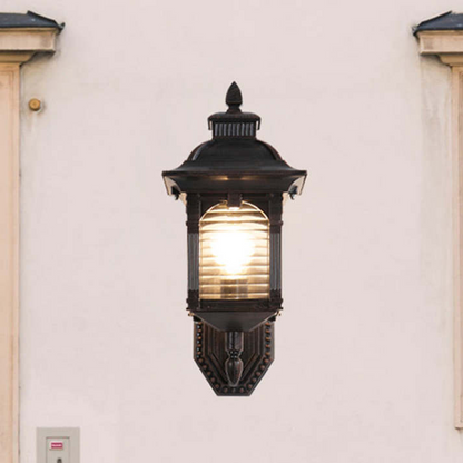 Vintaria | Kinkiet Antyczne Szkło – Klasyczne Oświetlenie Zewnętrzne – Oprawka E27 – Wysokość 39 cm