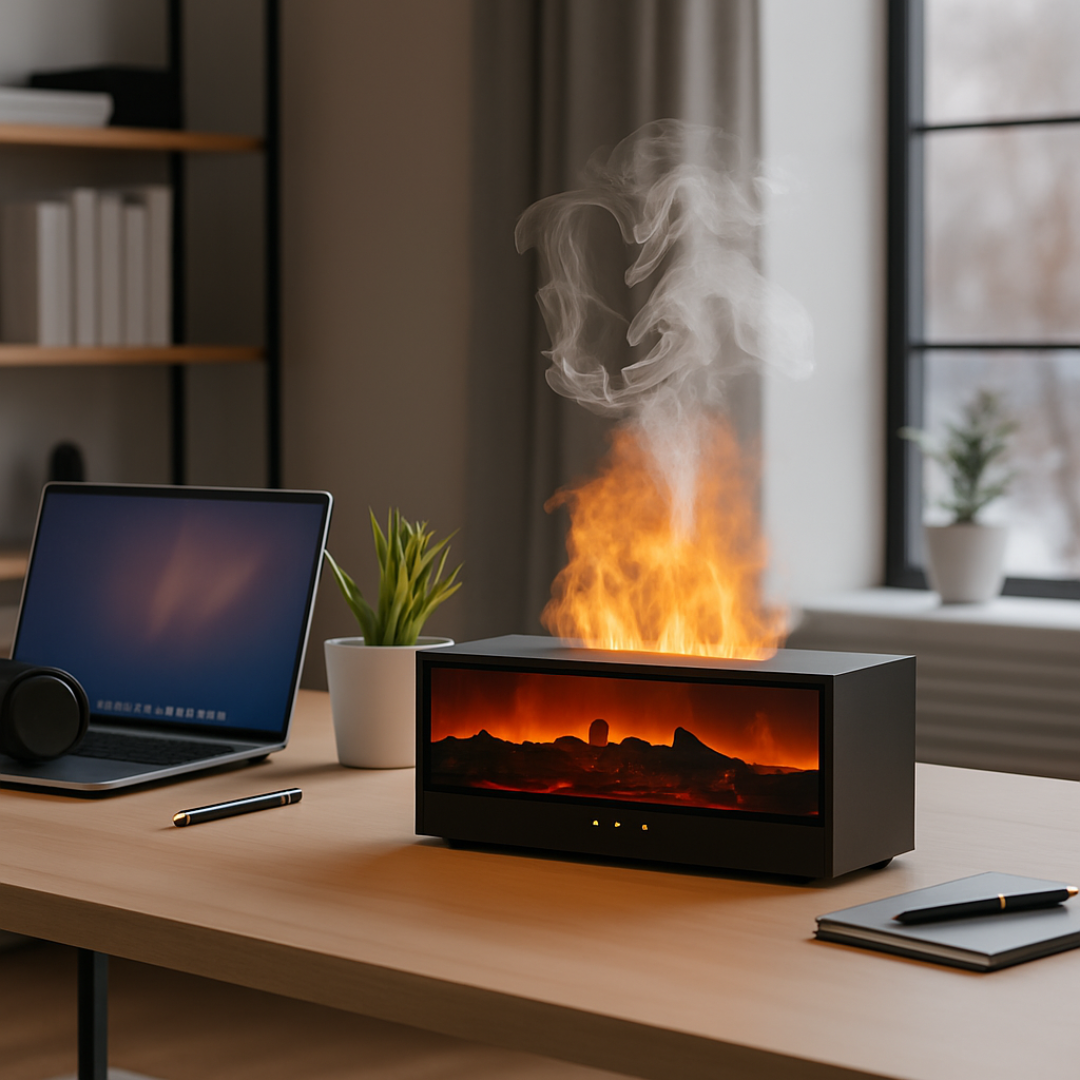 FlameFuse™ | Umidificatore d'Aria di Lusso con Effetto Fiamma