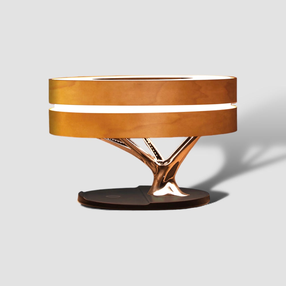 Veylix | Lampa biurkowa z głośnikiem i bezprzewodową ładowarką