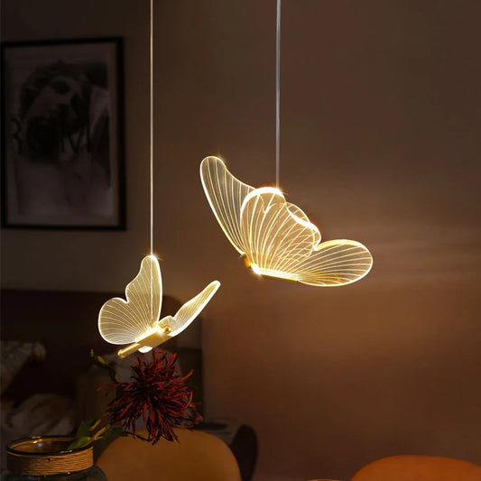 FlutterGlow - lampade a sospensione LED a forma di farfalla
