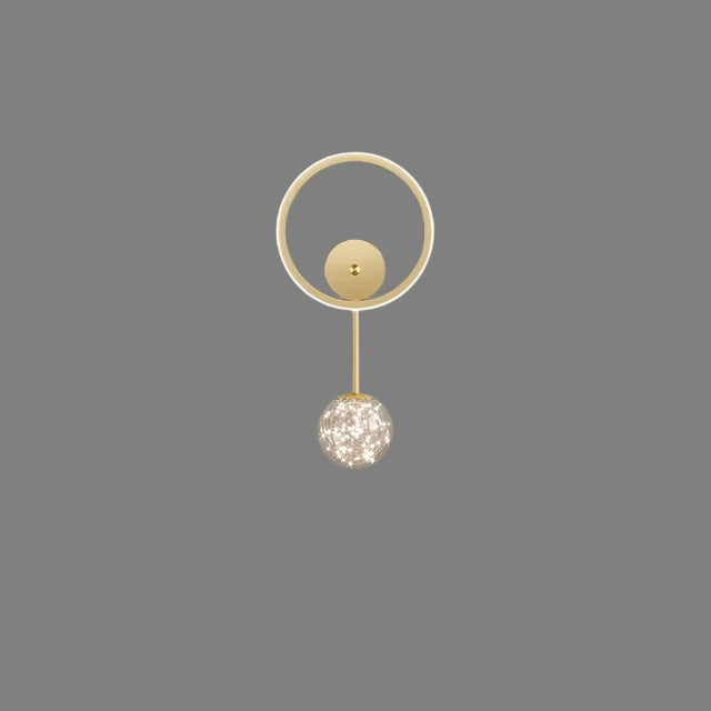 GlowVogue – Lampada da parete LED moderna in oro con globo di vetro