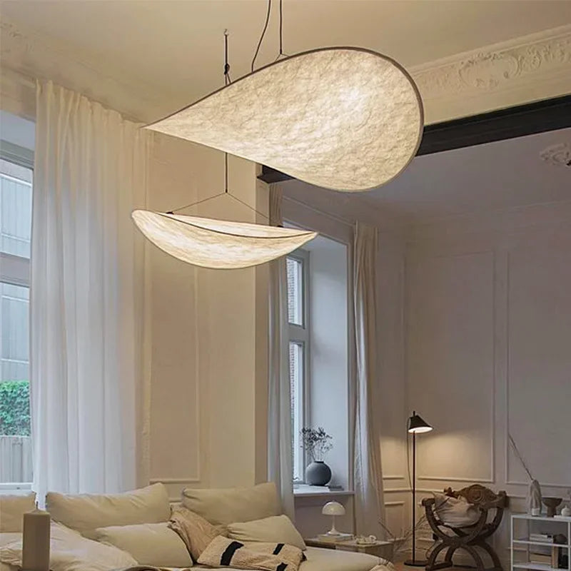 Lampada a sospensione SILKWAVE – Design organico fatto a mano con calda luce