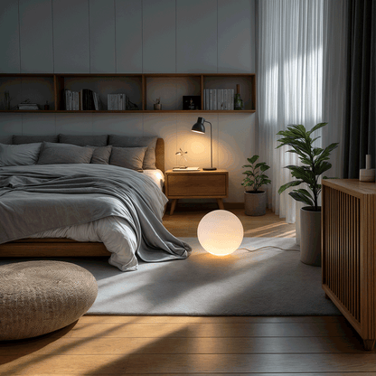 GlowSphere | Lampada a Sfera da Giardino LED – Alimentazione AC – Illuminazione Esterna Atmosferica – Plastica – Design Rotondo