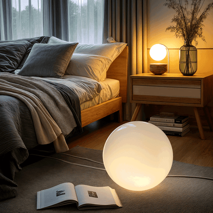 GlowSphere | Lampada a Sfera da Giardino LED – Alimentazione AC – Illuminazione Esterna Atmosferica – Plastica – Design Rotondo