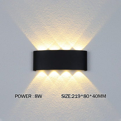 Rayzaar | Minimalistyczna lampa ścienna LED z oświetleniem góra-dół | Wodoodporna IP65 do użytku wewnętrznego i zewnętrznego