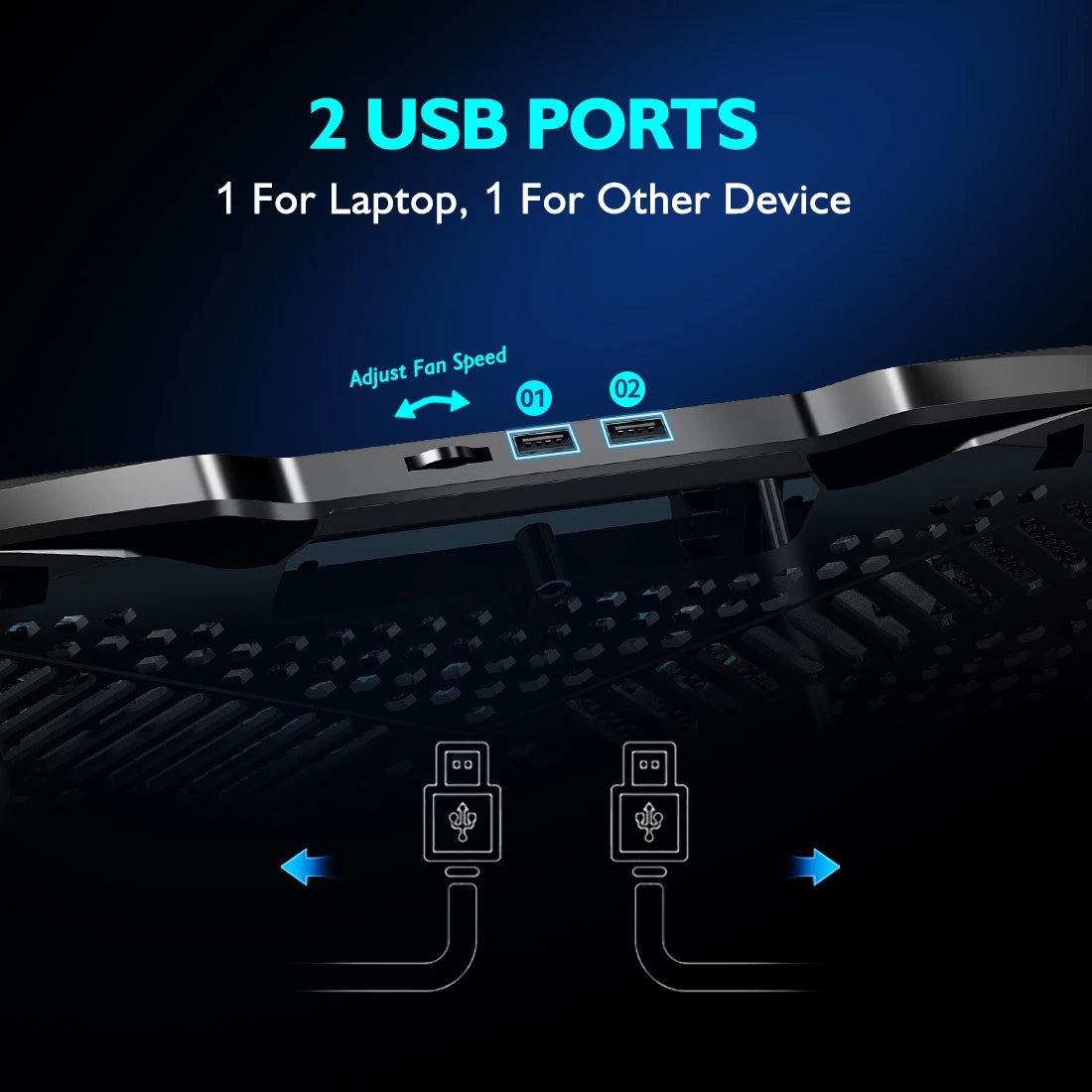 Livingnova ProCool Chłodzenie do laptopa do 17” | Regulowana podstawka z 5 wentylatorami