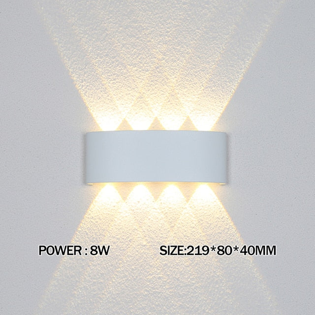 Rayzaar | Minimalistyczna lampa ścienna LED z oświetleniem góra-dół | Wodoodporna IP65 do użytku wewnętrznego i zewnętrznego