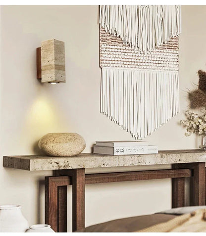 Lunara Wabi-Sabi Wandlampe im Stein-Marmor-Stil