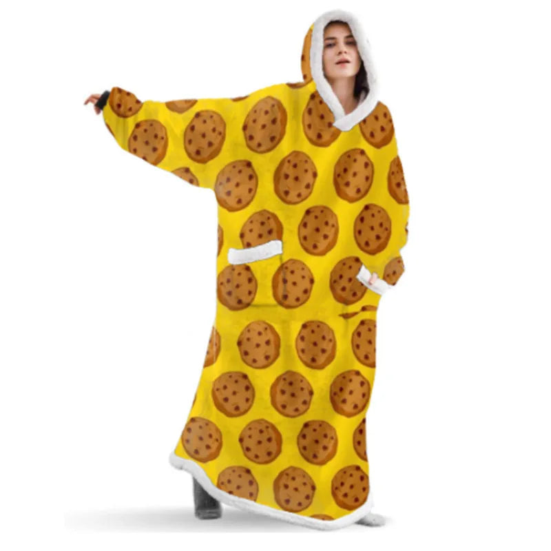 SleeveSnug | Oversize Bluza z Kapturem i Kocem – Twój Zimowy Ulubieniec na Ciepłe Dni w Domu