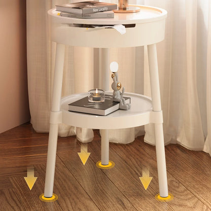 Movea | Minimalistyczny Biały Okrągły Stolik Bocznym – Lekki i Przenośny