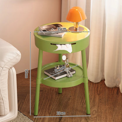 Movea | Minimalistyczny Biały Okrągły Stolik Bocznym – Lekki i Przenośny