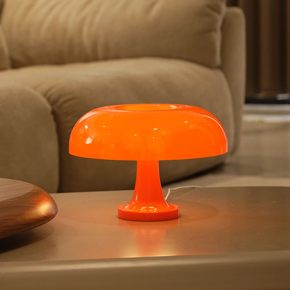 GlowShroom | Retro grzybowa lampka stołowa – pomarańczowa