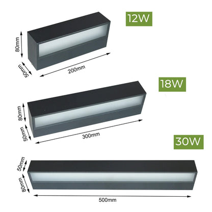 Lumistra | Lampa ścienna LED do wnętrz i na zewnątrz – wodoodporna IP65 – czarna/biała – 20/30/50 cm – ciepłe/naturalne/zimne światło