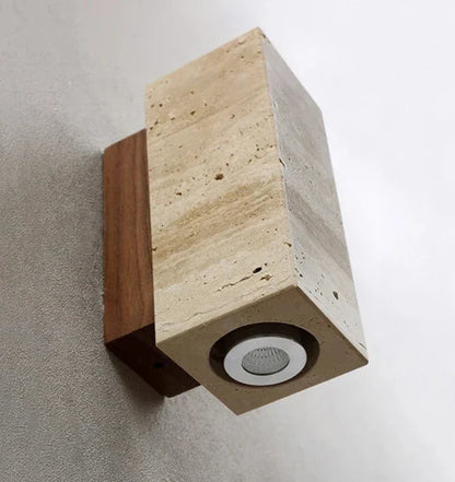 Lunara Wabi-Sabi Wandlampe im Stein-Marmor-Stil