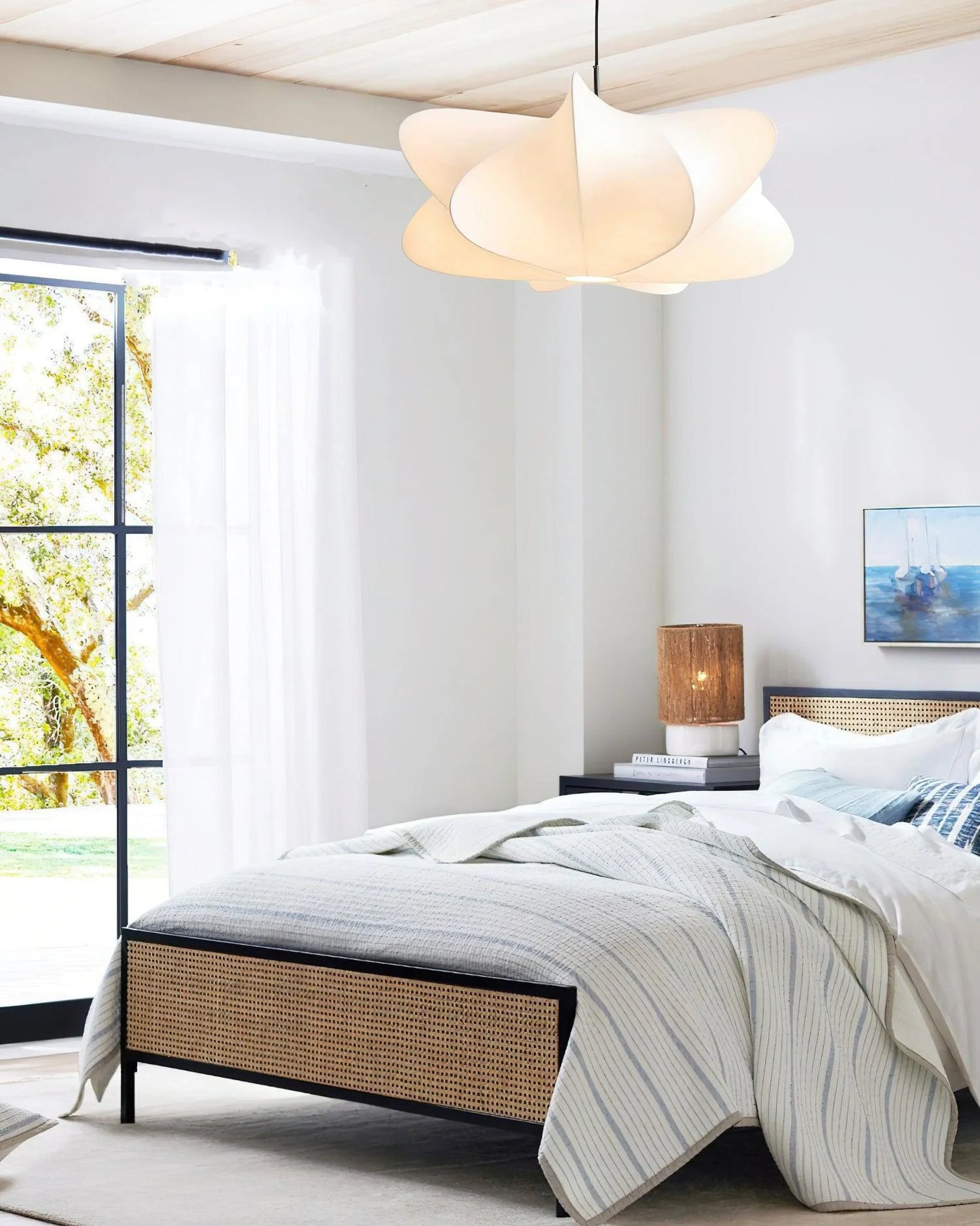 Sabiya | Japońska lampa wisząca z jedwabiu – Wabi Sabi Design