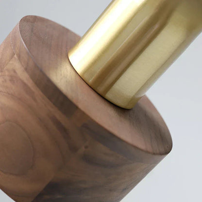 NutGlow - Lampada a sospensione in legno di noce e metallo per
