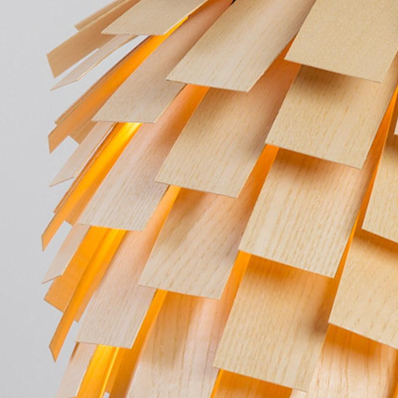 Liora | Artystyczna drewniana lampa sufitowa w kształcie karczocha