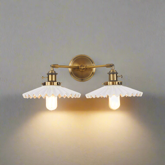 Aurio Retro- Ceramiczna lampa ścienna z podwójnym oświetleniem